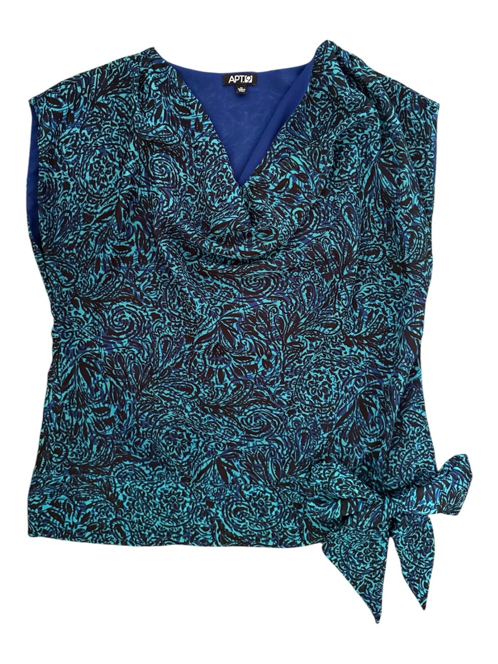 Apt. 9 Y2K Teal and Black Cowl Neck Top